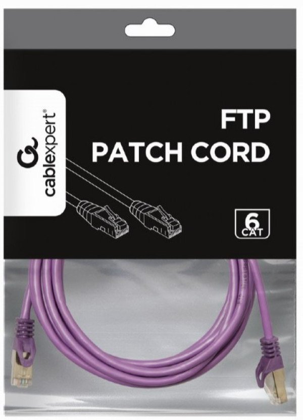 PP6-3M/V Gembird Mrezni kabl, CAT6 FTP Patch cord 3m purple - Slika 2
