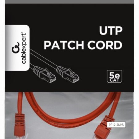 PP12-2M/R Gembird Mrezni kabl, CAT5e UTP Patch cord 2m red