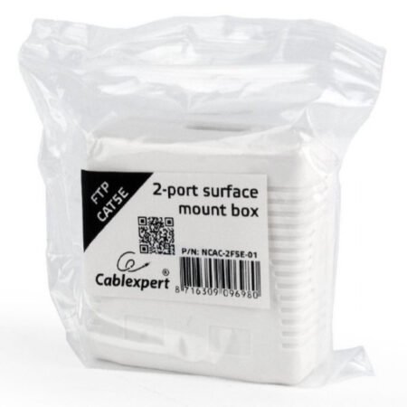 NCAC-2F5E-01 Gembird CAT5E FTP kutija za površinsku montažu sa 2 porta za RJ45