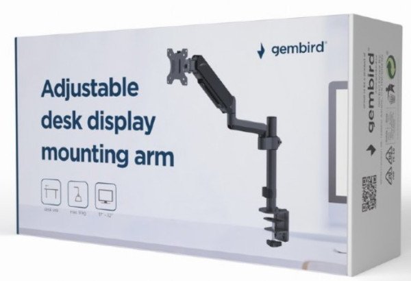 MA-DA1P-01 Gembird Podesivi stoni drzac za monitor,tilt, 17-32 max.9kg - Slika 3