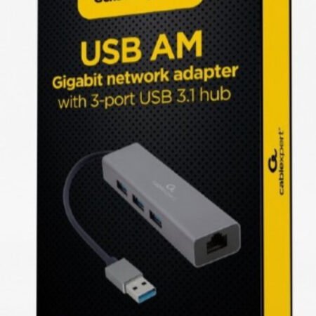 A-AMU3-LAN-01 Gembird USB AM Gigabit network adapter with 3-port USB 3.0 hub
