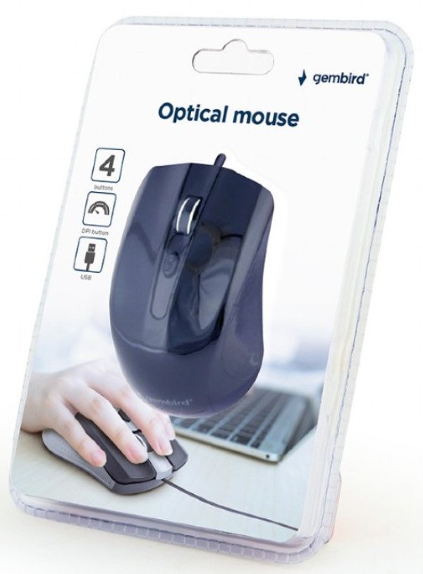 MUS-4B-01 ** Gembird Opticki mis 800-1200Dpi 4-button black 99mm USB kabl 1,35m (207)