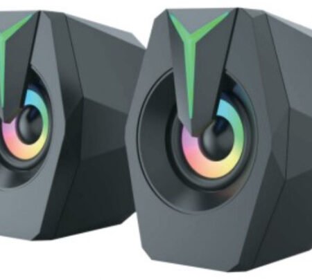 SPK-B26 * Gembird Stereo zvucnici black LED, 2.0 inch, 6W RMS (2x3W) USB pwr, volume control, 3,5mm