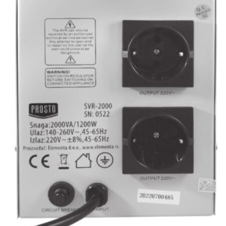 PROSTO stabilizator napona 2000VA SVR-2000