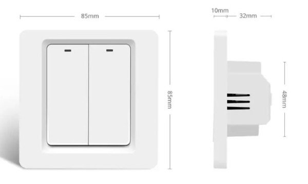 ZIGBEE-SWITCH-DS102 Gembird RSH Tuya WiFi Pametni kucni prekidac sa 2tastera EU Standard - Slika 4