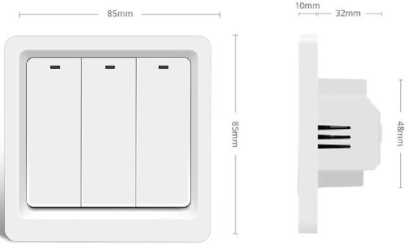 ZIGBEE-SWITCH-DS103 Gembird RSH Tuya WiFi Pametni kucni prekidac sa 3tastera EU Standard - Slika 3