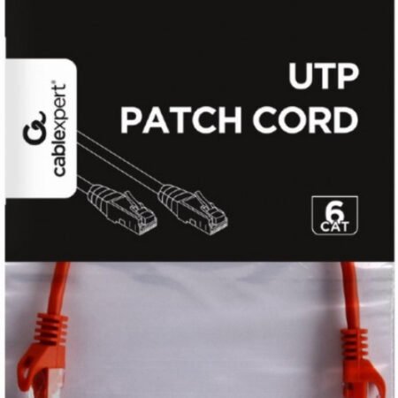 PP6U-0.25M/R Gembird Mrezni kabl, CAT6 UTP Patch cord 0.25m red