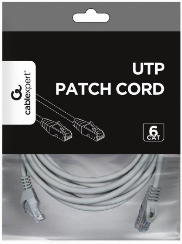 PP6U-5M Gembird Mrezni kabl, CAT6 UTP Patch cord 5m grey - Slika 3