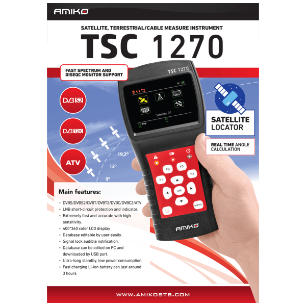 Merni instrument, DVB-S2/T2/C/ATV, Sat Finder TSC 1270 - Slika 2