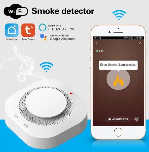 SMART-SMOKE Gembird Wifi pametni senzor detektor dima 80DB alarm pozara Zigbee - Slika 4