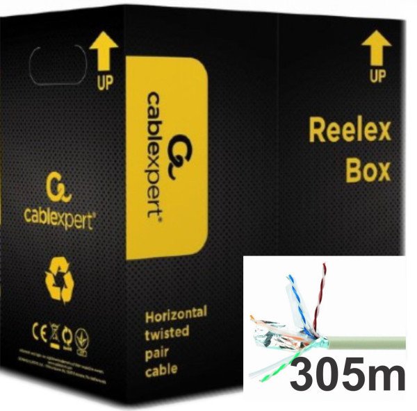 UPC-6170E-SOL Gembird, UTP cat.6 Indoor solid 23AWG, 0.57mm PREMIUM CCA kotur pun presek 305m - Slika 3