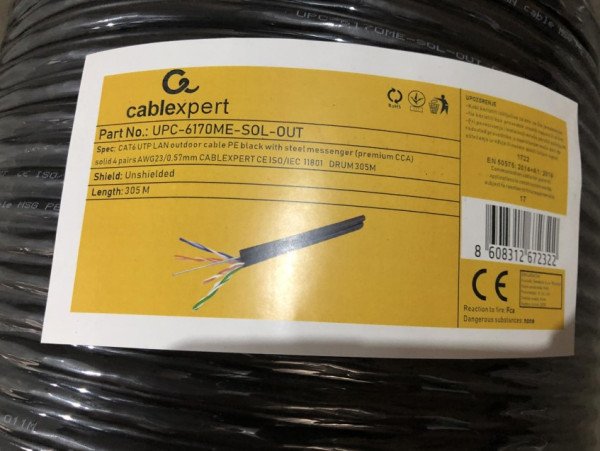 UPC-6170ME-SOL-OUT Gembird, UTP cat.6 Outdoor+SAJLA, solid 23AWG, PREMIUM CCA kotur pun presek 305m - Slika 2