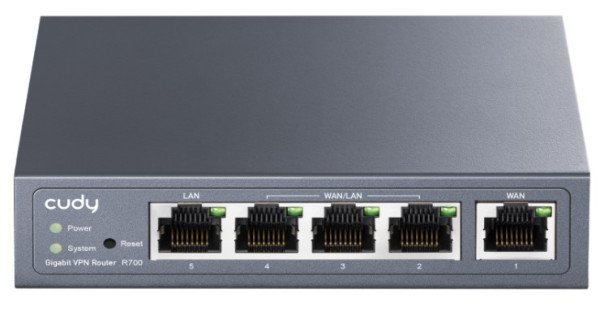 Cudy R700 Gigabit Multi-WAN VPN Router, 1Gbit WAN, 3Gibt LAN/WAN, 1Gbit LAN, 128MB DDR, 16MB NOR Fl - Slika 4