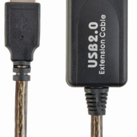 UAE-01-10M Gembird USB 2.0 active extension cable, black color, bulk package, 10m