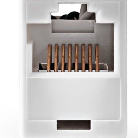 CCGB89005WT Network Coupler, CAT5, Unshielded, RJ45 Female, Straight, ABS