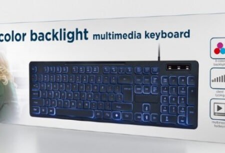 KB-UML3-02 Gembird LED multimedijalna tastatura sa pozadinskim osvetljenjem, US layout USB
