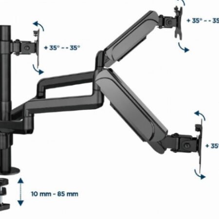 MA-DA3-01 Gembird Podesivi stoni drzac za monitor sa tri ruke, tilt, 17-27 max.7kg