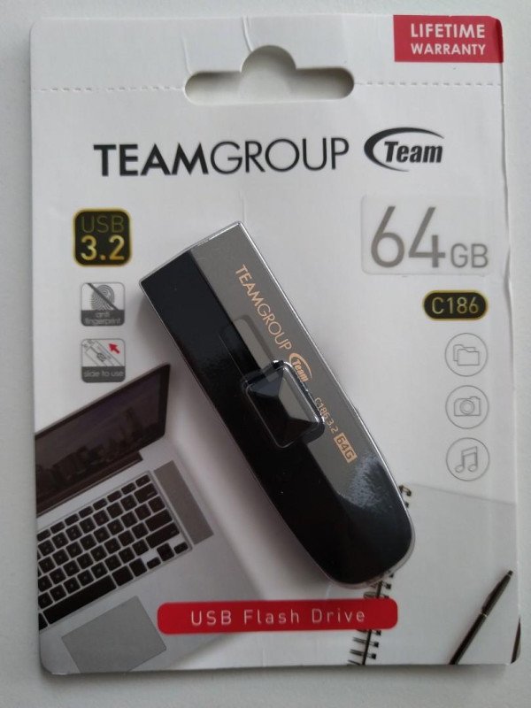 TeamGroup * 64GB C186 USB Flash memorija 3.2 BLACK TC186364GB01 - Slika 2