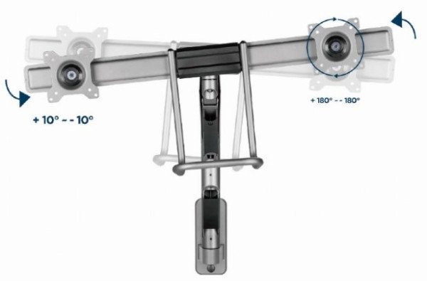 MA-WA2-02 Gembird Podesivi dupli zidni drzac za monitor,tilt, 17-32 max.2x8kg - Slika 4