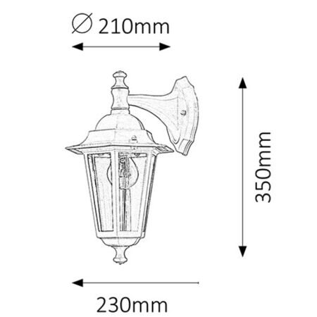 Spoljna zidna lampa Velence E27 60W ip43 crna 8202