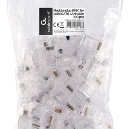 LC-8P8C-002/100 Gembird CAT6 UTP Modular plug 8P8C 30u gold plated RJ45,100 u pak /CENA PO PAKOVANJU