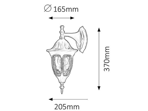 Spoljna zidna lampa Milano E27 60W IP43 (8341) - Slika 2