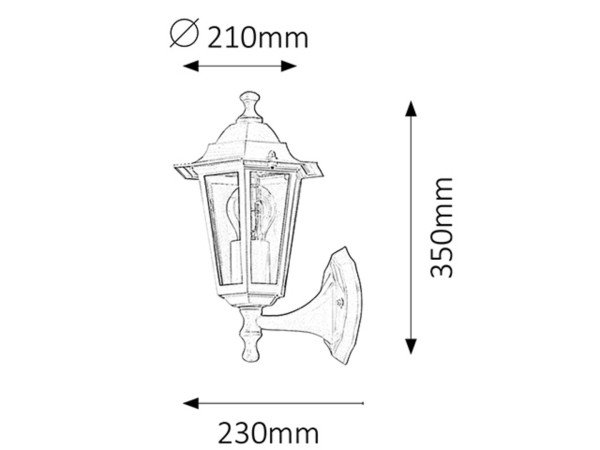 Spoljna zidna lampa Velence E27 60w crna IP43 (8204) - Slika 2