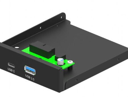 FDI3-U3C-01 Gembird interni 3.5 prednji PC panel USB 3.1 Type-A + Type-C port, crni