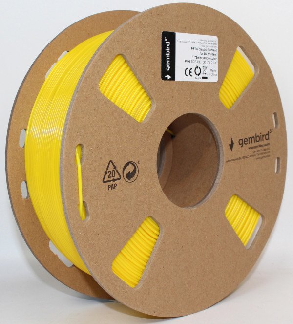 3DP-PETG1.75-01-Y PETG Filament za 3D stampac 1.75mm, kotur 1KG Yelow - Slika 2