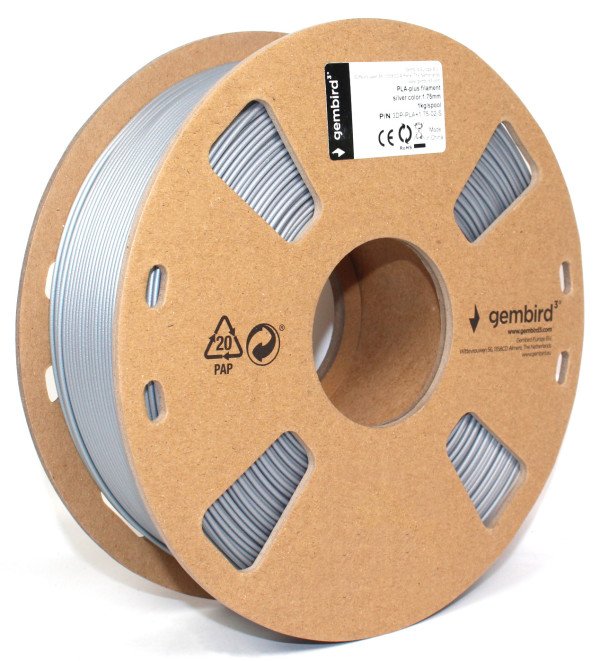 3DP-PLA1.75-01-S PLA Filament za 3D stampac 1,75mm kotur 1KG SILVER Srebrna - Slika 2