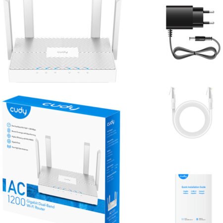 Cudy WR1300E AC1200 Dual Band 2.4+5Ghz Wi-Fi Ruter 1W/3LAN Gbit,4x5dBi Wisp/AP/REP