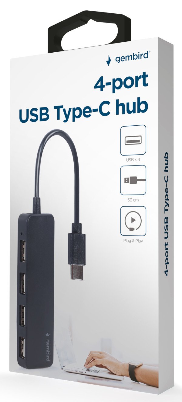 UHB-CM-U2P4-01 Gembird 4-port USB Type-C HUB, black - Slika 2