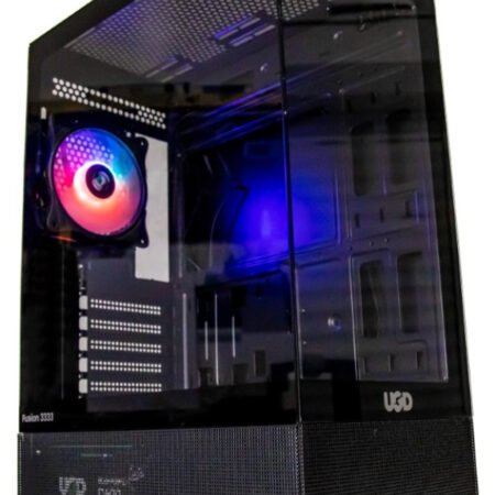 Kuciste Fusion 3333 ATX, staklena prednja i bocna strana, ugradjen 1x ARGB kuler, Crno