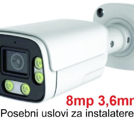 CAM-IP8MP-HAQ60D GMB kamera 8mp P6SLite 3.6mm-F1.4 Starlight POE IP66 Dual LED 6xIR+6xFull Color MIC