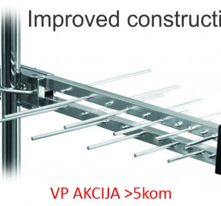 GMB-20E **Gembird Antena Loga UHF sa RF-Konektorom, 20elemenata, duz.39cm, dobit 6dB aluminium(479)
