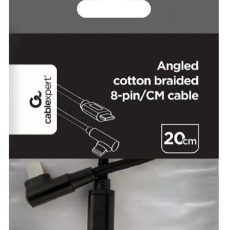 CC-USB2-CMLML-0.2M Gembird Kabl USB-C na 8pin pod uglom 0,2m Black