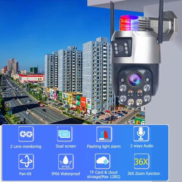 CAM-IP6MP-EP5-36X *ZOOM GMB kamera 6mpix microSD iCSee xmeye pro app Two-way PTZ ip66,2x3.6mm