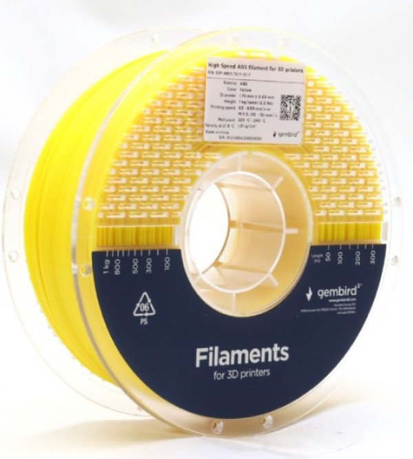 3DP-ABS1.75HY-01-Y ABS filament velike brzine za 3D stampac 1.75mm, kotur 1KG YELLOW - Slika 3