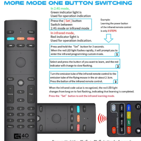 GMB-G40S AIR MOUSE Remote control for TV/PC, With Gyroscope smart google Google Assistant