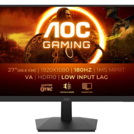 Monitor 27inc AOC 27G15N2 /VA/1920x1080/180Hz/1ms MPRT/HDMIx2,DP/VESA/crna