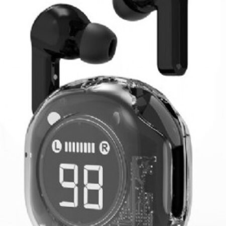 TWST-01-BK Gembird bluetooth V5.4 slusalice, TWS, LCD, Transparent, black