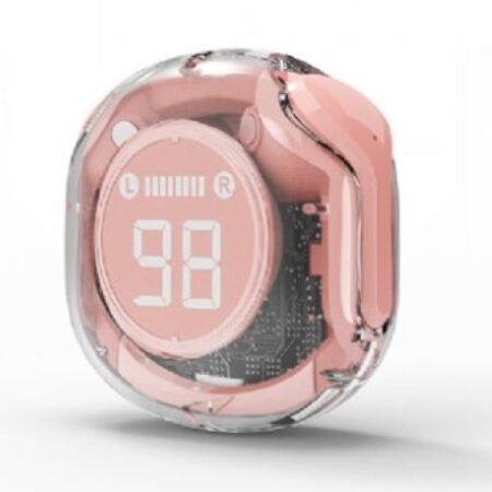 TWST-01-PK Gembird bluetooth V5.4 slusalice, TWS, LCD, Transparent, pink