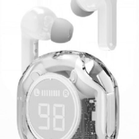 TWST-01-W Gembird bluetooth V5.4 slusalice, TWS, LCD, Transparent, white