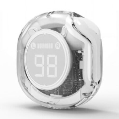 TWST-01-W Gembird bluetooth V5.4 slusalice, TWS, LCD, Transparent, white