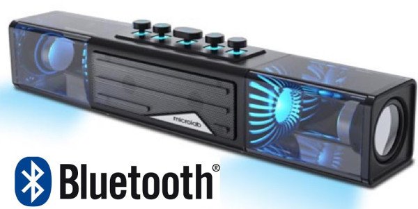 Microlab MS213B Bluetooth speaker soundbar 2x10W, Baterija 3.7V/4000mA USB, SD, AUX, LED/black - Slika 4