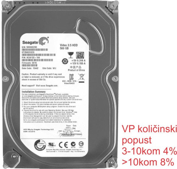 HDD 3.5 * 500GB ST3500312CS SEAGATE 5900RPM 8MB SLIM SATA - Slika 2