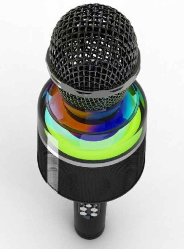 MICBT-01-BK Gembird bezicni karaoke mikrofon sa zvucnikom 3W, LED, black - Slika 2