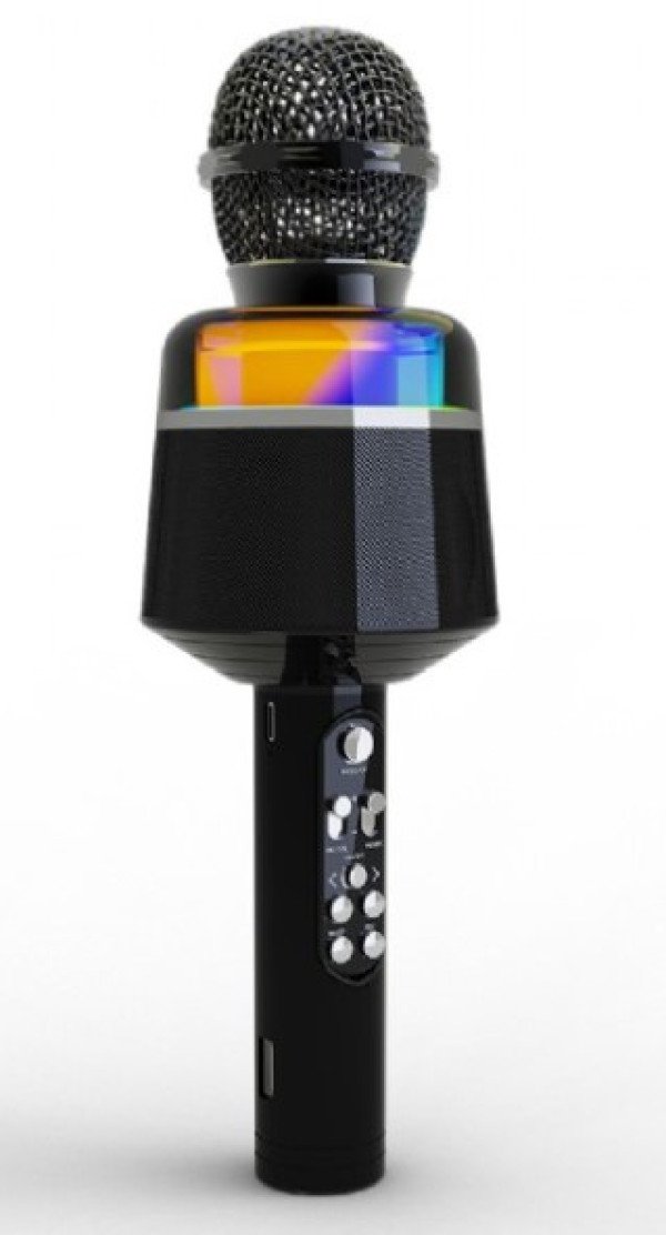 MICBT-01-BK Gembird bezicni karaoke mikrofon sa zvucnikom 3W, LED, black - Slika 3