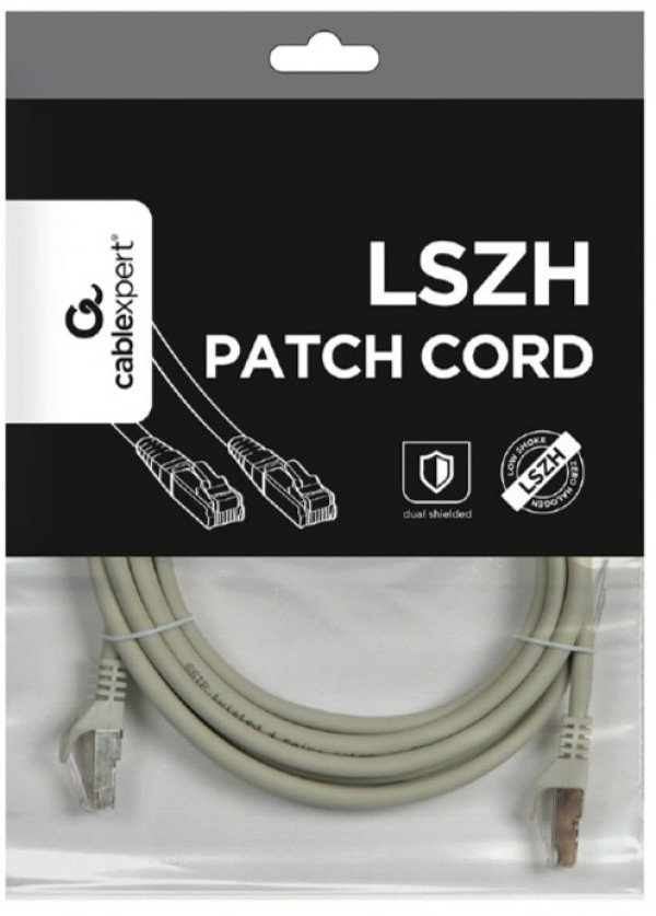 PP6A-LSZHCU-3M Gembird Mrezni kabl, SFTP CAT.6A BAKARNI LSZH Patch cord 3m Grey - Slika 3