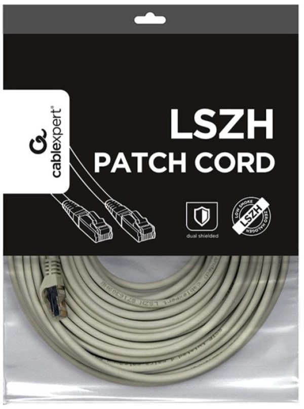 PP6A-LSZHCU-60M Gembird Mrezni kabl, SFTP CAT.6A BAKARNI LSZH Patch cord 60m Grey - Slika 2